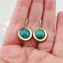 Load image into Gallery viewer, Hadar Designers Classy Handmade 9k Yellow Gold 925 Silver Turquoise Earrings(Ms