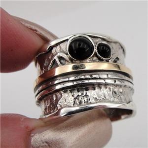 Hadar Designers White Pearl Ring sz 7,8,9,10 Handmade 9k Yellow Gold 925 Silver 