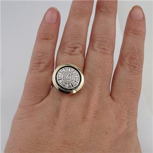 Hadar Designers Handmade 9k Yellow Gold 925 Silver White Zircon Ring 6,7,8,9 (MS