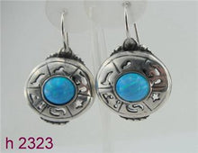 Load image into Gallery viewer, Hadar Designers Handmade Fab Dangle 925 Sterling Silver Blue Opal Earrings (H