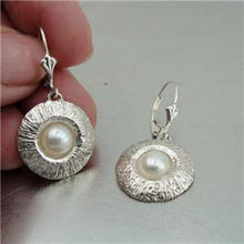Load image into Gallery viewer, Hadar Designers Handmade Drop Dangle 925 Sterling Silver Pearl Earrings (H) SALE