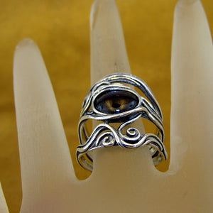 Hadar Designers Red Garnet Ring Size 7.5, 8 Sterling Silver 925 Handmade () Last