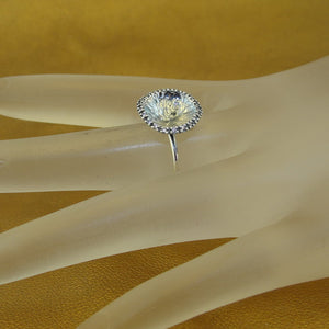 White Zircon Ring 925 Sterling Silver  size 6.5 Handmade Hadar Designers  () LAST