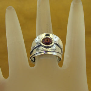 Hadar Designers Handmade 925 Sterling Silver Red Granet Ring size 7.5, 8 () SALE