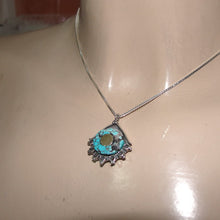 Load image into Gallery viewer, Hadar Designers turquoise pendant 9k gold  sterling silver handmade art (h) last