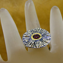 Load image into Gallery viewer, Hadar Designers Garnet Ring 9k Yellow Gold 925 Silver 7,8,9,10 Handmade (MS)9Y