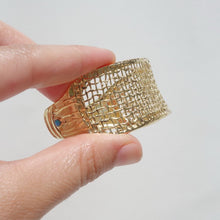 Load image into Gallery viewer, Hadar Designers 14K Yellow Gold Cuff Bracelet Solid Handmade Unique Art (H 3142)