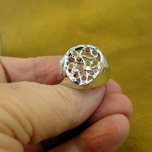Hadar Designers red zircon ring 7,8,8.5,9 sterling silver handmade (I r428s)y