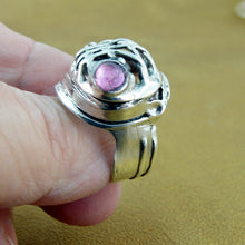 Load image into Gallery viewer, Hadar Designers Pink Tourmaline Ring 7,8,9,10 Handmade 925 Sterling Silver (H)y