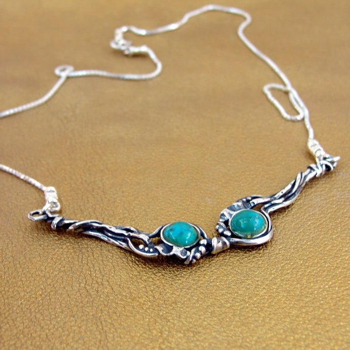 Hadar Designers Turquoise Pendant Necklace Gift Handmade 925 Sterling Silver (H