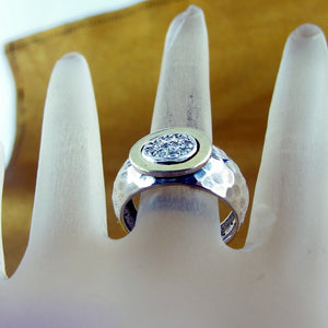 Hadar Designers Handmade 9k Yellow Gold 925 Silver White Zircon Ring 6.5,7,8,8.5 (sn) LAST