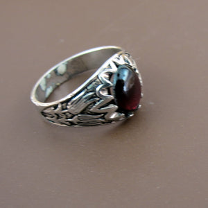 Hadar Designers Red Garnet Ring Size 10.5 Sterling Silver 925 Handmade () Last