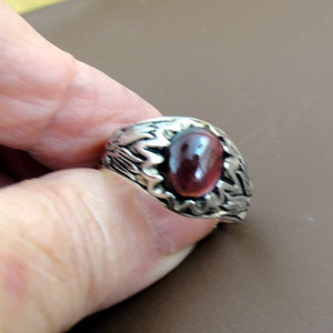 Hadar Designers Red Garnet Ring Size 10.5 Sterling Silver 925 Handmade () Last
