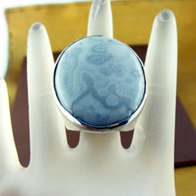 Load image into Gallery viewer, Hadar Designers Huge Gray Lace Agate Ring Sterling Silver size 8.5,9 (H 187) y