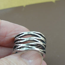 Load image into Gallery viewer, Ring 925 Sterling Silver  size 6, 6.5 Art Handmade Hadar Designers  ()LAST