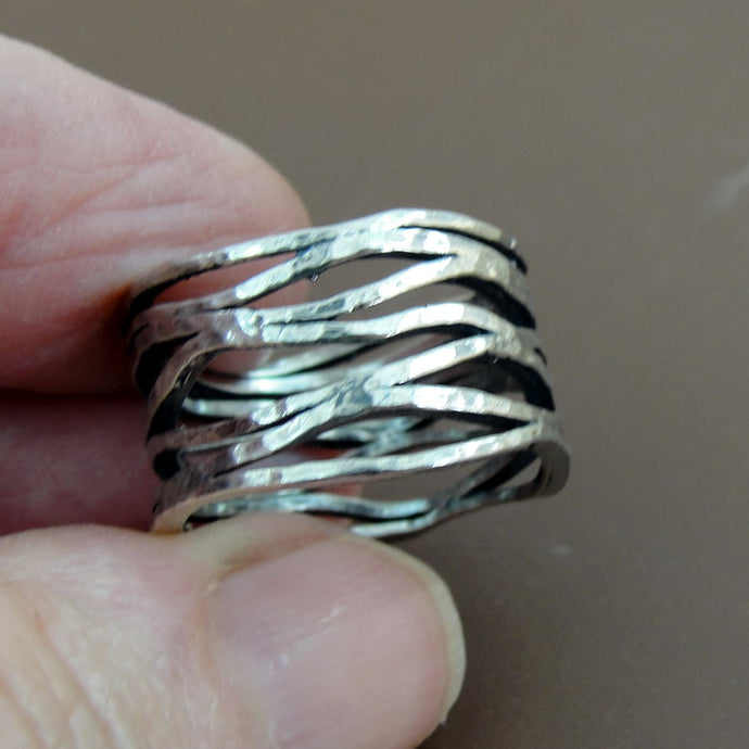 Ring 925 Sterling Silver  size 6, 6.5 Art Handmade Hadar Designers  ()LAST