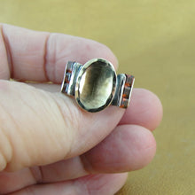 Load image into Gallery viewer, Hadar Designers Red Zircon Ring 9k Yellow Gold 925 Silver sz 7,8,9,10 (MS) 8y