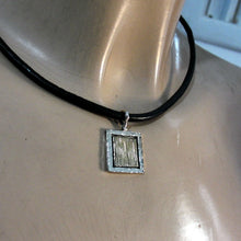 Load image into Gallery viewer, Hadar Designers Yellow Gold Black Leather 925 Silver Pendant Handmade Smart (H)y
