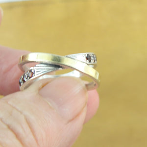 Hadar Designers 9k Yellow Gold 925 Silver Garnet Ring 6,7,8,8.5,9 Handmade (Ms)8.5y