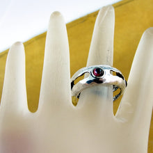 Load image into Gallery viewer, Hadar Designers Red Garnet Ring size 9,9.5 925 Sterling Silver Handmade(H) SALE
