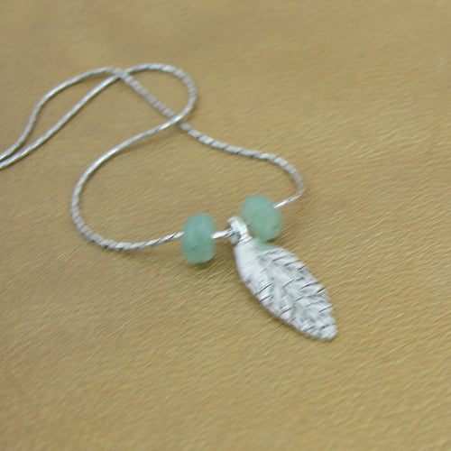 Hadar Designers Handmade 925 Sterling Silver Aventurine Necklace (H) SALE