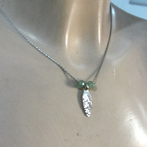Hadar Designers Handmade 925 Sterling Silver Aventurine Necklace (H) SALE