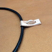 Load image into Gallery viewer, Hadar Designers Black Leather 925 Sterling Silver Pendant Smart Handmade (H)y