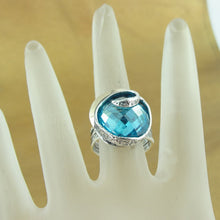 Load image into Gallery viewer, Blue Topaz Ring  9k Yellow Gold 925 Silver  6,7,8,9 Handmade Hadar Designers (Si)Y