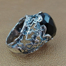 Load image into Gallery viewer, Hadar Designers 925 Sterling Silver Black Onyx Ring size 6.5, 7 Handmade () LAST