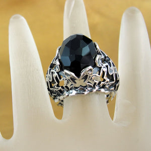 Hadar Designers 925 Sterling Silver Black Onyx Ring size 6.5, 7 Handmade () LAST