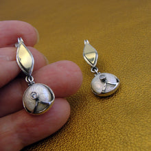 Load image into Gallery viewer, Hadar Designers 9k Yellow Gold 925 Sterling Silver Pearl Zircon Earrings () SALE