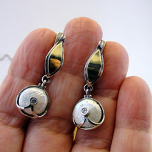 Load image into Gallery viewer, Hadar Designers 9k Yellow Gold 925 Sterling Silver Pearl Zircon Earrings () SALE