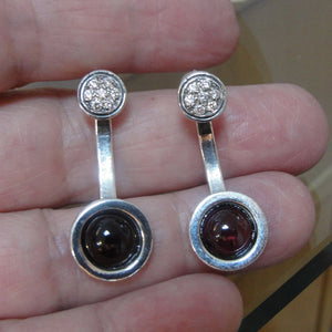 Hadar Designers Crisocolla Zircon Earrings Handmade 925 Sterling Silver (MS)y