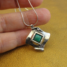 Load image into Gallery viewer, Turquoise Pendant 925 Sterling Silver Handmade Art Hadar Designers (ms 351) y