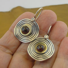 Load image into Gallery viewer, Hadar Designers Red Garnet Earrings 9k Yellow Gold 925 Silver Gift Handmade (Ms)y