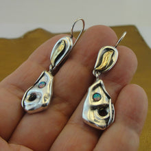 Load image into Gallery viewer, Hadar Designers Opal Earrings 9k Yellow Gold 925 Silver Handmade Artistic (MS) y
