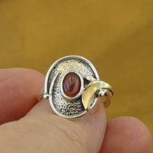 Load image into Gallery viewer, Hadar Designers Handmade 9k Yellow Gold 925 Silver Garnet Earrings (Ms 1751)y