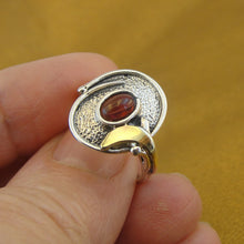 Load image into Gallery viewer, Hadar Designers Garnet Ring Handmade 9k Yellow Gold 925 Silver 6,7,7.5,8,9(MS)7y