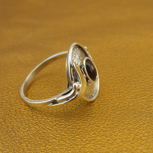 Hadar Designers Garnet Ring Handmade 9k Yellow Gold 925 Silver 6,7,7.5,8,9(MS)7y