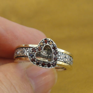 Hadar Designers Heart 9k Yellow Gold Sterling Silver Zircon Ring size 6.5() SALE