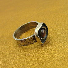 Load image into Gallery viewer, Hadar Designers Handmade Sterling Silver Red Garnet Ring size 6.5, 7(S) y