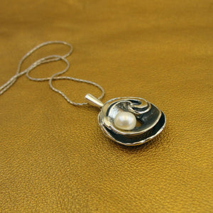 Hadar Designers Handmade 9k Yellow Gold Sterling Silver Pearl Pendant () SALE