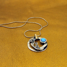 Load image into Gallery viewer, Hadar Designers Opal 925 Sterling Silver 9k Yellow Gold Gift Handmade Pendant Y