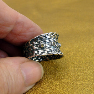 Hadar Designers Handmade 925 Sterling Silver Garnet CZ Ring size 7, 7.5 (H) Y