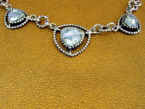 Hadar Designers Antique Roman Glass 3 Pendant Necklace Handmade 925 Silver (as)y