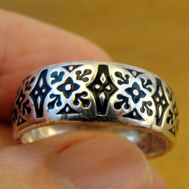 Hadar Designers 925 Sterling Silver Black Enamel Ring size 9, 9.5 Handmade (SN)Y