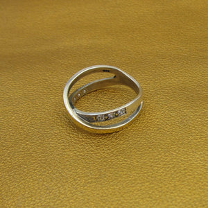 Hadar Designers Handmade 9k Yellow Gold 925 Silver Zircon Ring sz 6,7,8,9 (Ms)