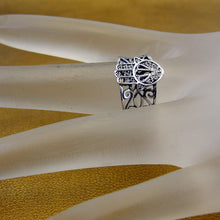 Load image into Gallery viewer, Hadar Designers Hamsa filigree 925 Sterling Silver Ring size 8 Handmade ( ) LAST