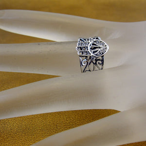 Hadar Designers Hamsa filigree 925 Sterling Silver Ring size 8 Handmade ( ) LAST