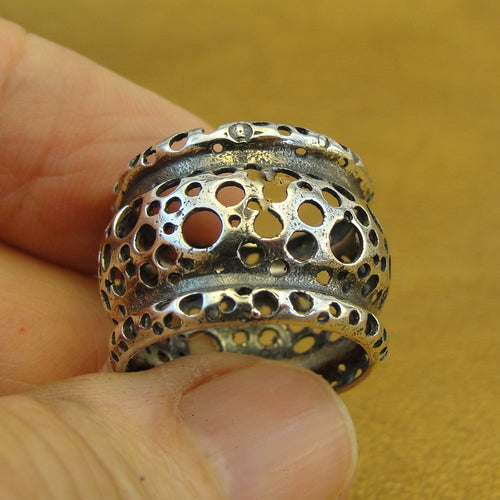 Ring 925 Sterling Silver  size 6,6.5,7 Artistic Handmade Hadar Designers  (H) y